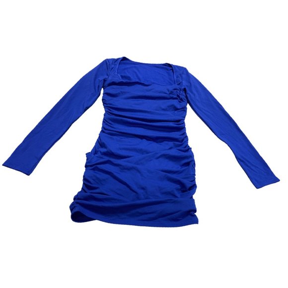 Pafovalu Sexy Party Dress Women's Square Neck Long Sleeve Bodycon Club MiniDress - Picture 1 of 4